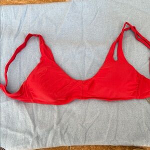 aerie Red Bikini Top with Thin Straps